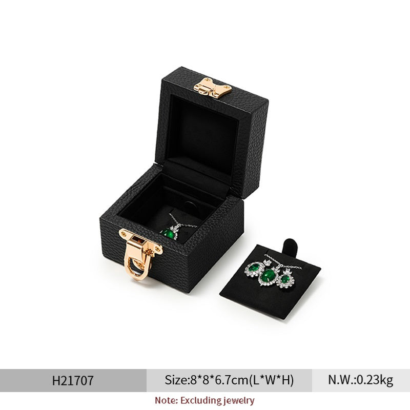 Oirlv Luxury Black Leather Velvet Jewelry Box :  H217