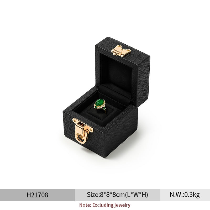 Oirlv Luxury Black Leather Velvet Jewelry Box :  H217