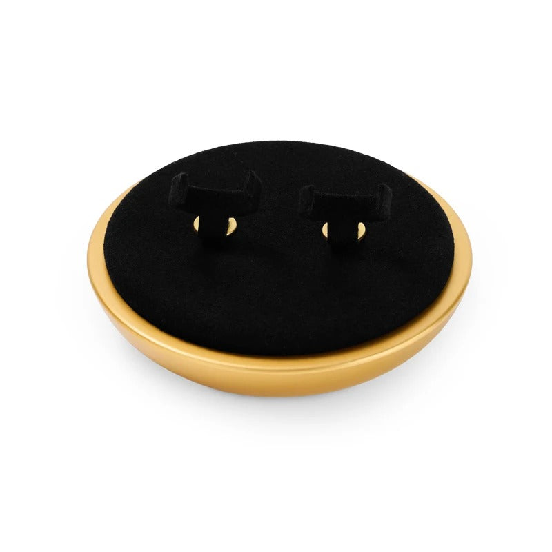 Luxury metal frame jewelry display set with microfiber ：JS084