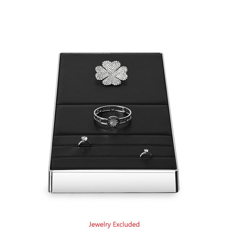 OIRLV factory custom metal frame jewelry display with black leather : JS100