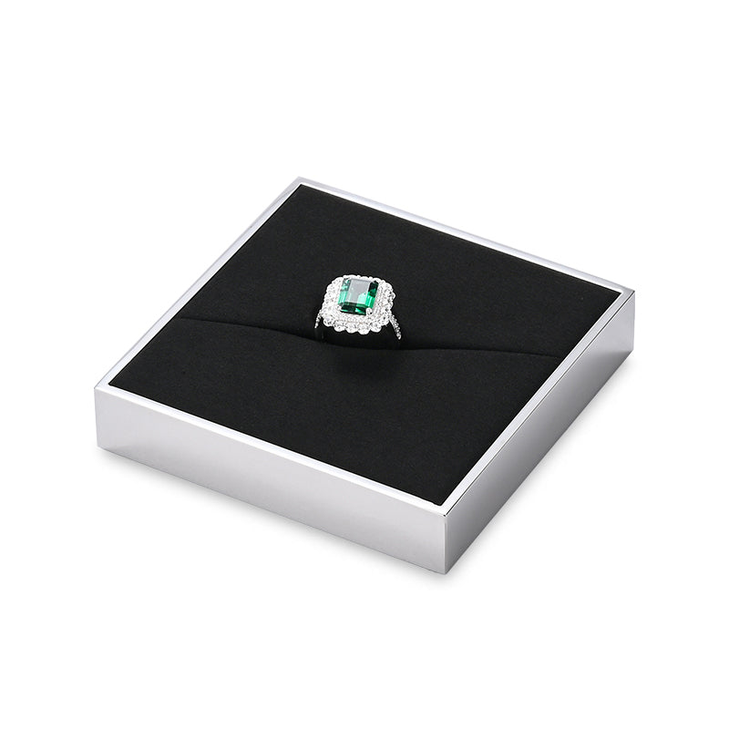 OIRLV luxury black microfiber jewelry display stand with metal frame ：JS110