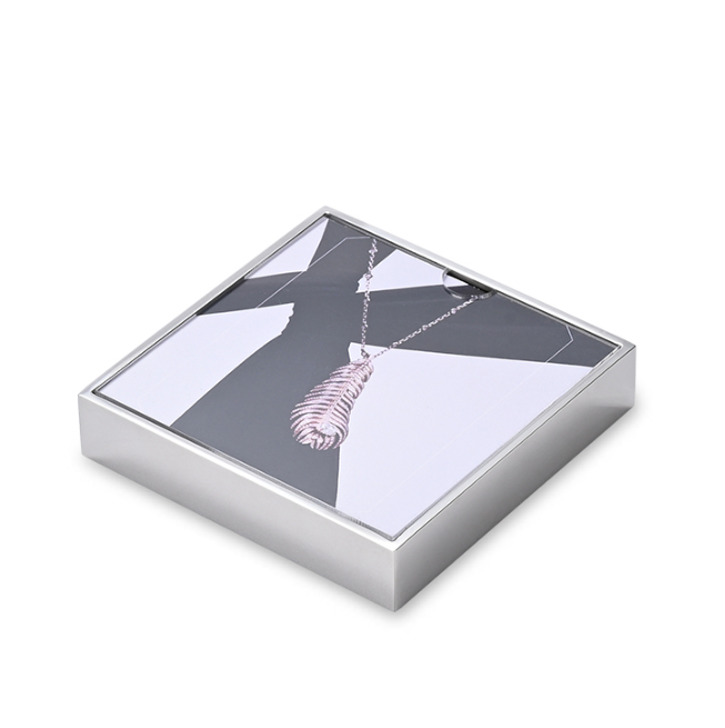OIRLV luxury black microfiber jewelry display stand with metal frame ：JS110