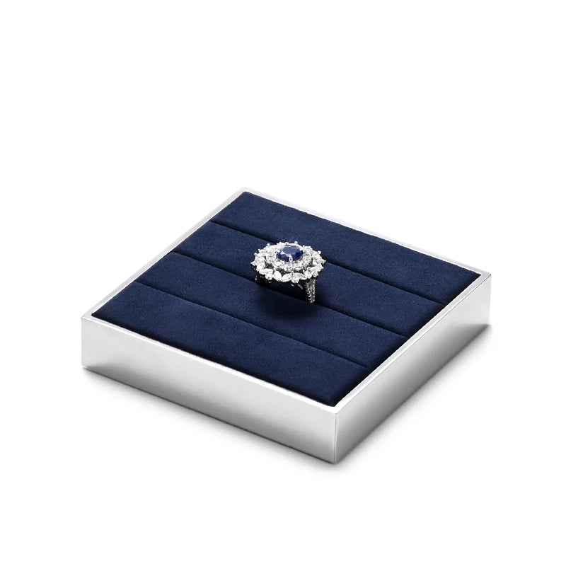 OIRLV new arrival blue microfiber jewelry exhibitor with smoonth matel ：JS113