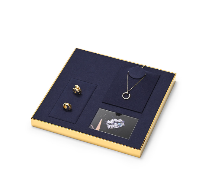 OIRLV high quality White Metal Microfiber Paint jewelry display :JS119
