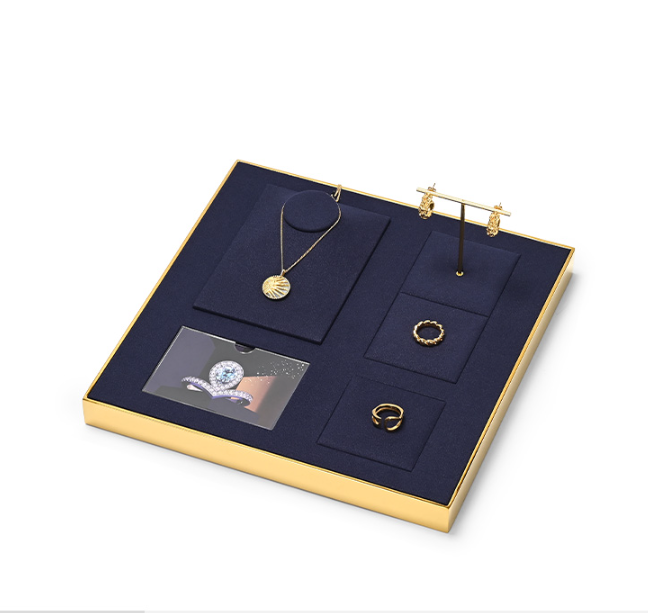 OIRLV high quality White Metal Microfiber Paint jewelry display :JS119