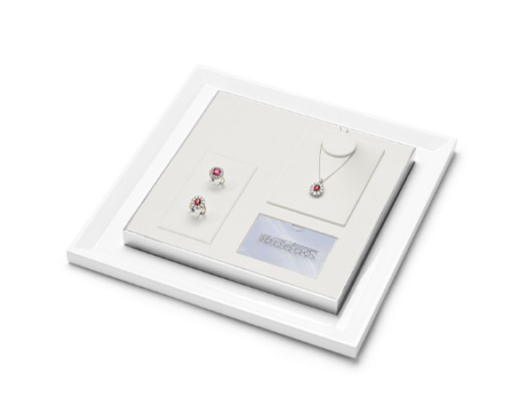 OIRLV high quality White Metal Microfiber Paint jewelry display :JS120