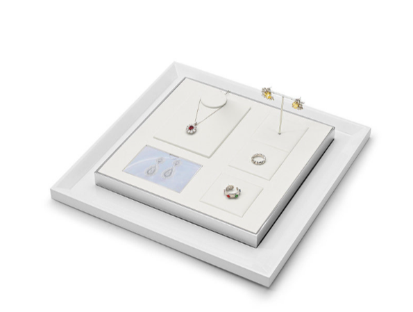 OIRLV high quality White Metal Microfiber Paint jewelry display :JS120