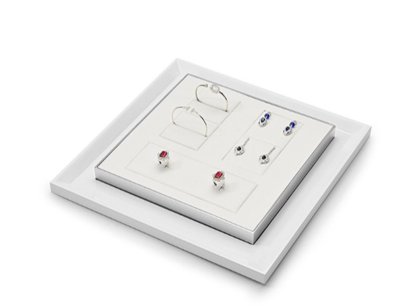 OIRLV high quality White Metal Microfiber Paint jewelry display :JS120