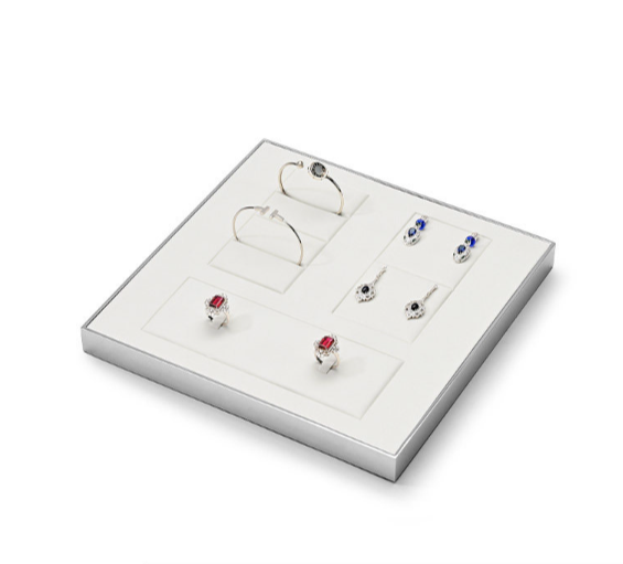OIRLV high quality White Metal Microfiber Paint jewelry display :JS120