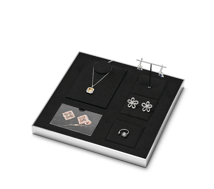 OIRLV high end Black Microfiber custom jewelry display :JS121