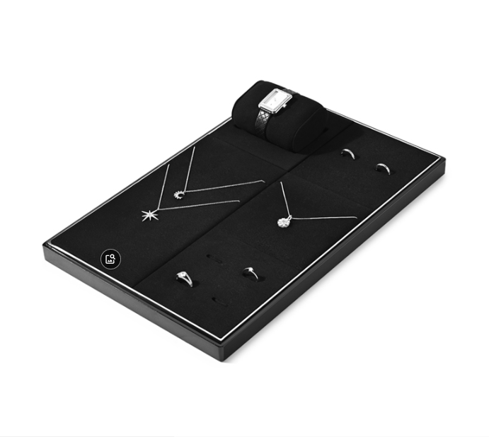 OIRLV hot sale Black Microfiber metal Baking paint jewelry display ：JS123