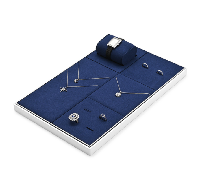 OIRLV fashion Blue Microfiber Baking paint Jewelry Display ：JS124