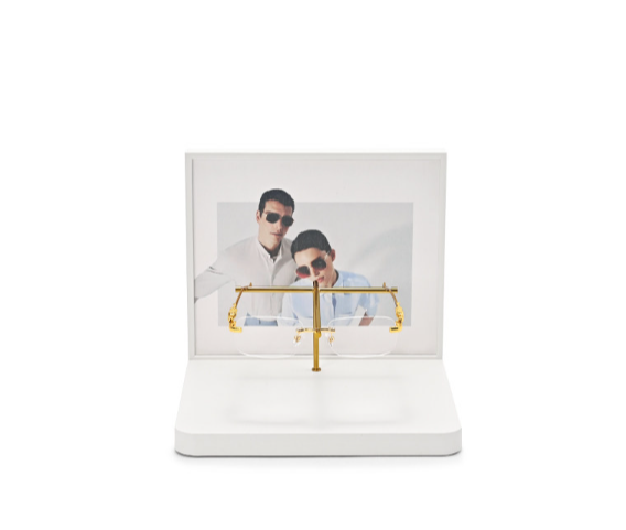 OIRLV Fashion White Leather metal Jewelry Display : JS150