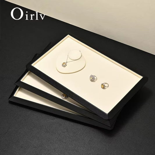 Oirlv High end Jewelry Tray Leather Ring Necklace Bracelet Tray:P222