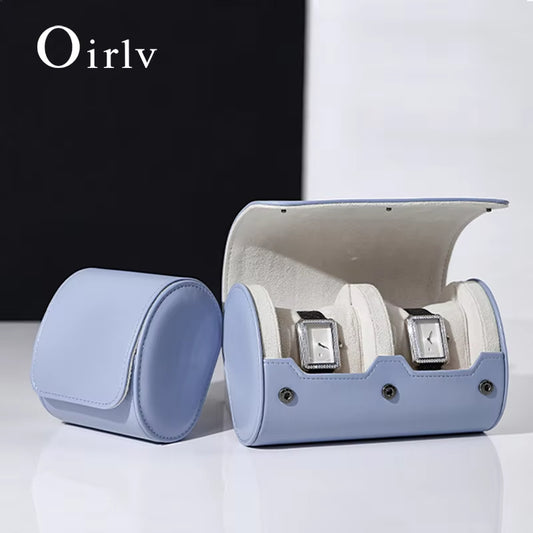 Oirlv Leather Watch Roll 1 2 3 slots Luxury Watch Storage Box：B014-16