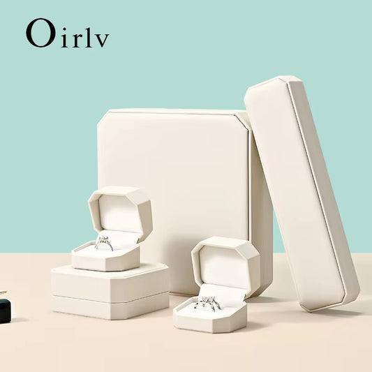 Oirlv Leather Ring Box Wedding Jewelry Box Earring Bracelet Necklace Box Gift:H204