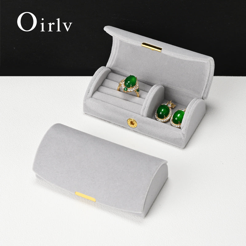 Oirlv Portable Jewelry Organizer Velvet Ring Box : H181
