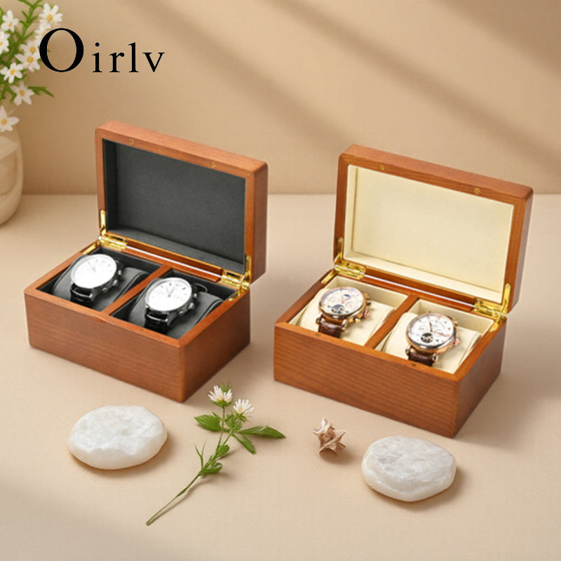 Oirlv Wooden Watch Box Watch Organizer Single/Double Jewelry Case Watch Box