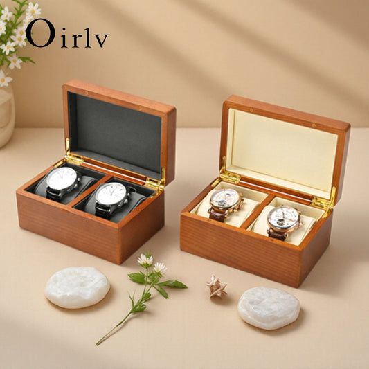 Oirlv Wooden Watch Box Watch Organizer Single/Double Jewelry Case Watch Box