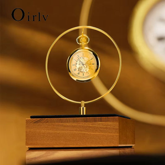 Oirlv Wooden Pocket Watch Display Rack Metal Pocket Watch Storage :SM244