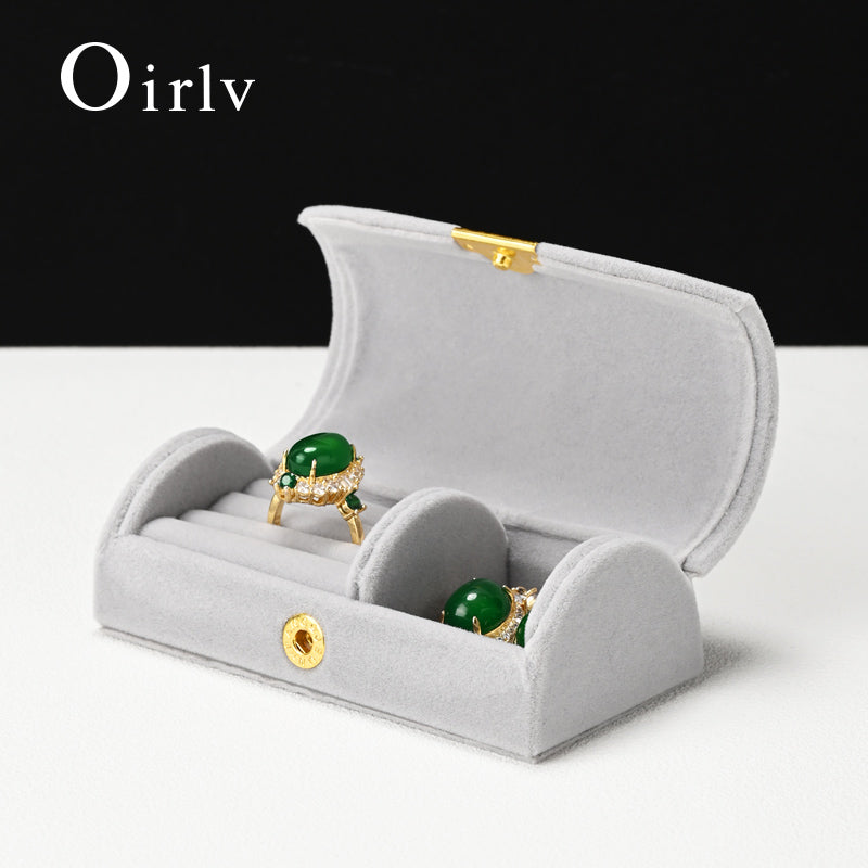 Oirlv Portable Jewelry Organizer Velvet Ring Box : H181