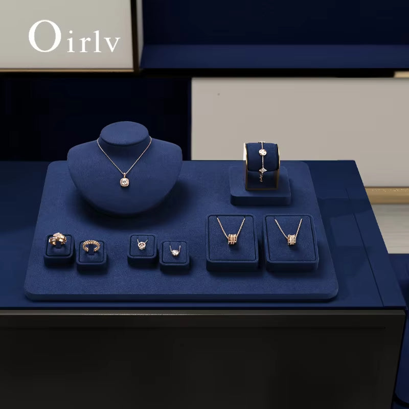 Oirlv Blue Jewelry Display Prop Microfiber Jewelry Display : TT307