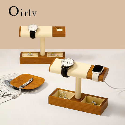 Oirlv Wooden Watch Charging Base Jewelry Stand Wristwatch Stand :SM246-247