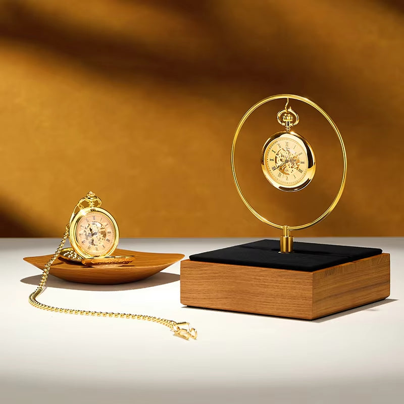 Oirlv Wooden Pocket Watch Display Rack Metal Pocket Watch Storage :SM244