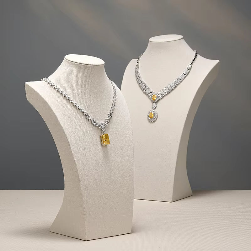 Oirlv Mannequin Linen Necklace Pendant Chain Jewelry Bust Neck Display Stand:RX001