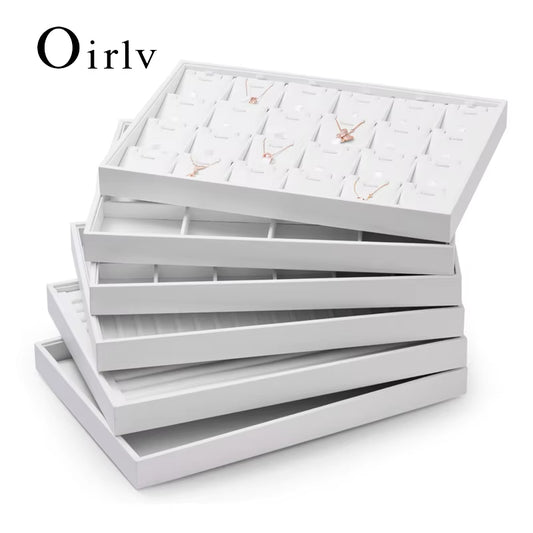 Oirlv Jewelry Tray Leather Necklace Display ：P128-P131