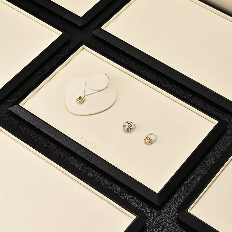 Oirlv High end Jewelry Tray Leather Ring Necklace Bracelet Tray:P222