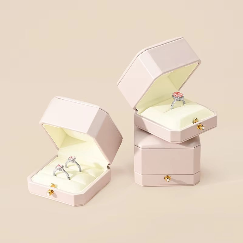 Oirlv Jewelry Ring Box Single/Double Ring Jewelry Organizer Ring Packaging Box：H175