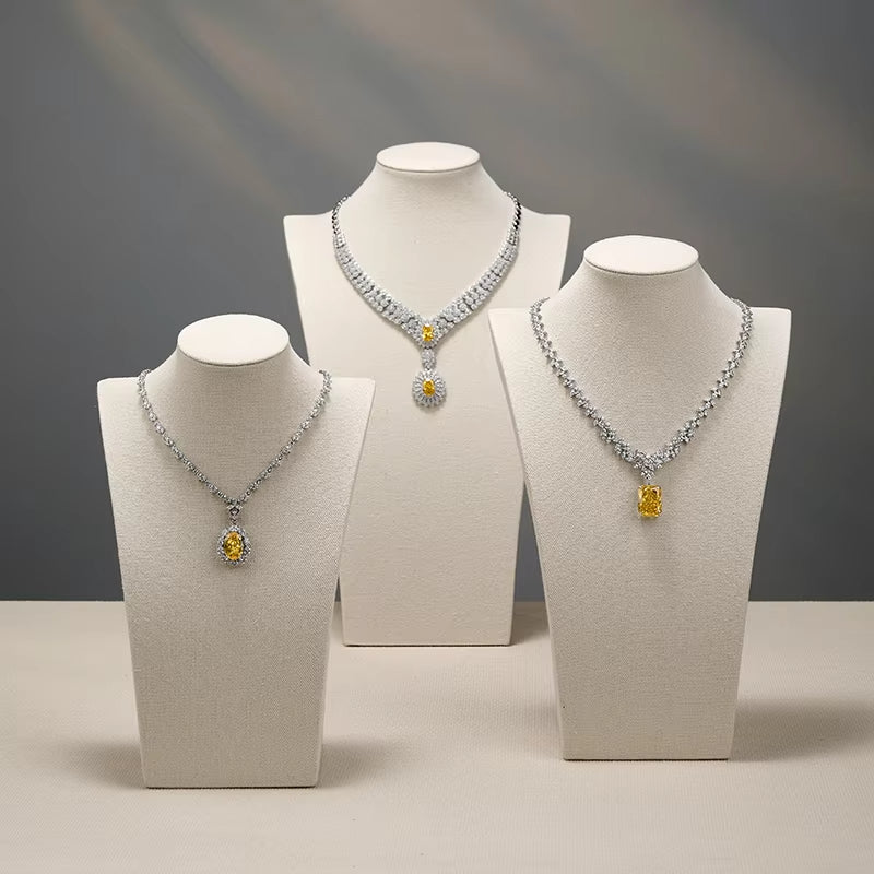 Oirlv Mannequin Linen Necklace Pendant Chain Jewelry Bust Neck Display Stand:RX001
