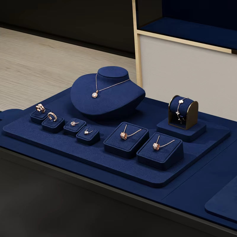 Oirlv Blue Jewelry Display Prop Microfiber Jewelry Display : TT307