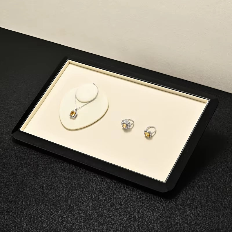 Oirlv High end Jewelry Tray Leather Ring Necklace Bracelet Tray:P222