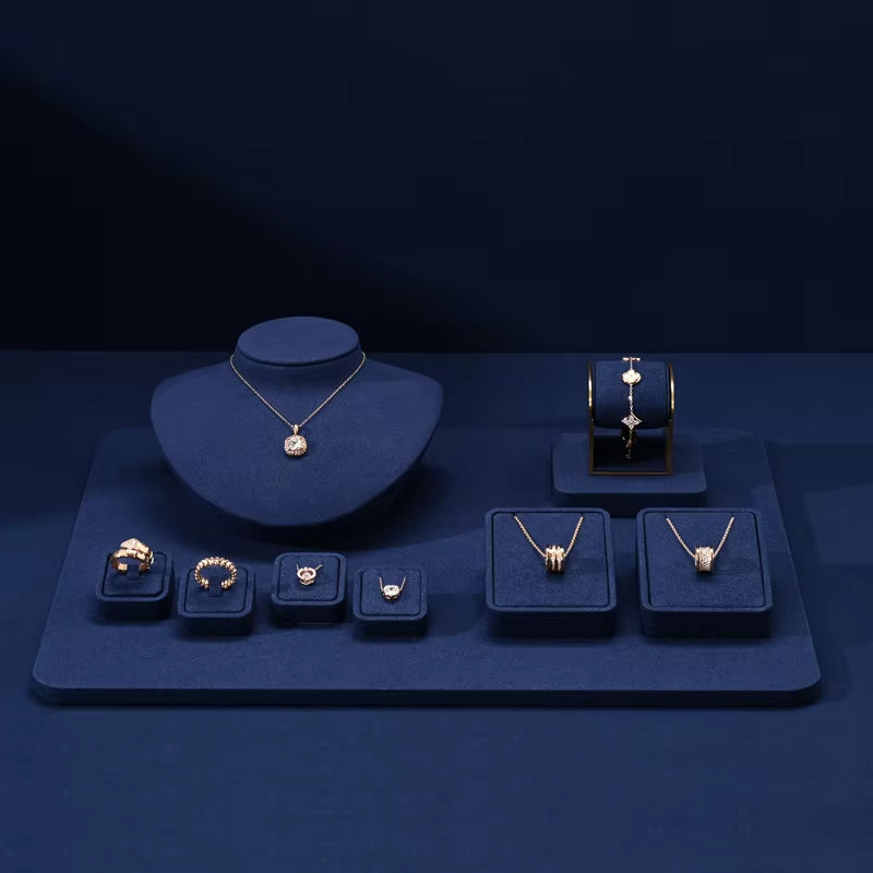 Oirlv Blue Jewelry Display Prop Microfiber Jewelry Display : TT307