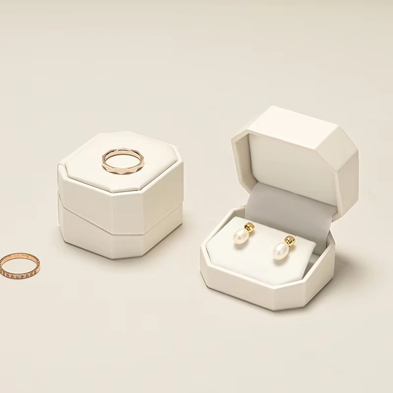 Oirlv Leather Ring Box Wedding Jewelry Box Earring Bracelet Necklace Box Gift:H204