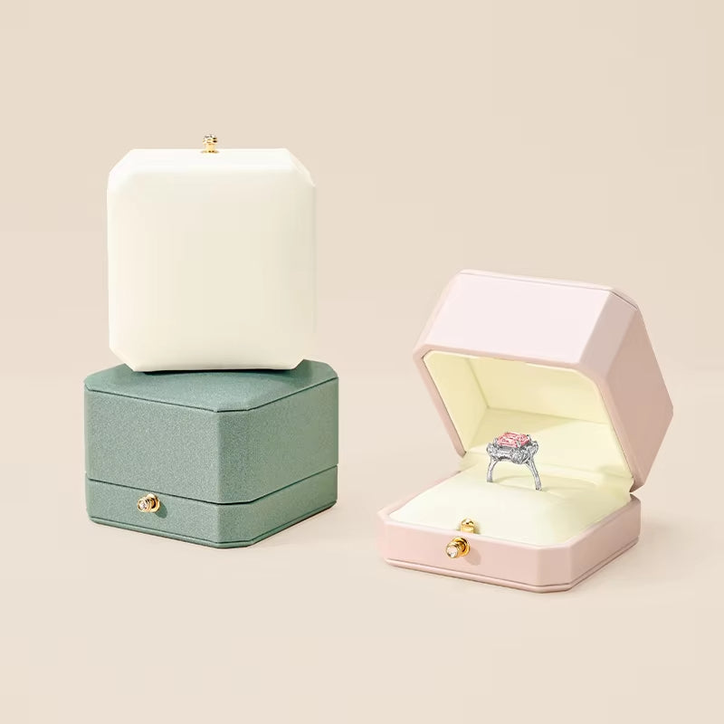 Oirlv Jewelry Ring Box Single/Double Ring Jewelry Organizer Ring Packaging Box：H175