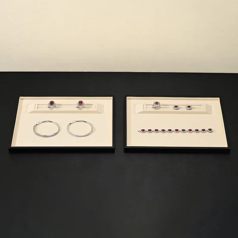 Oirlv Leather Jewelry Tray Rings Necklaces Jewelry Viewing Display Tray