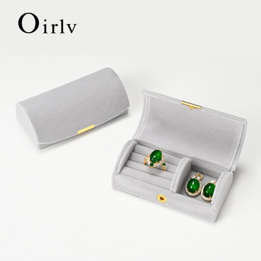 Oirlv Portable Jewelry Organizer Velvet Ring Box : H181