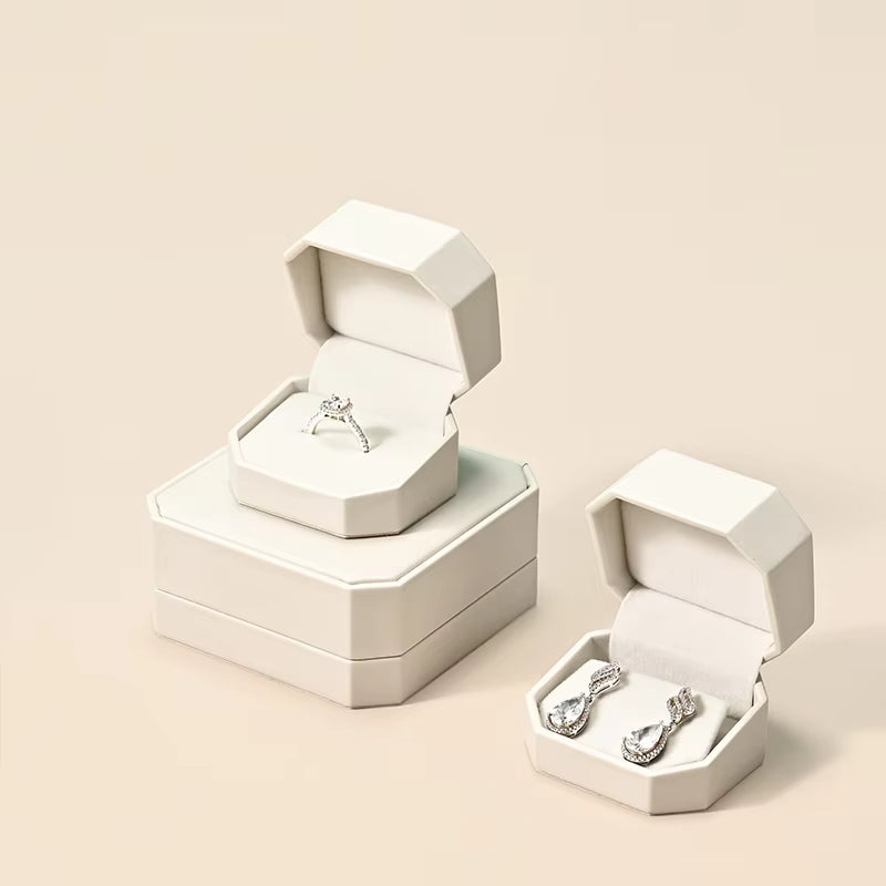 Oirlv Leather Ring Box Wedding Jewelry Box Earring Bracelet Necklace Box Gift:H204