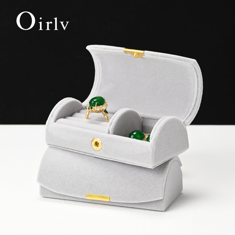 Oirlv Portable Jewelry Organizer Velvet Ring Box : H181