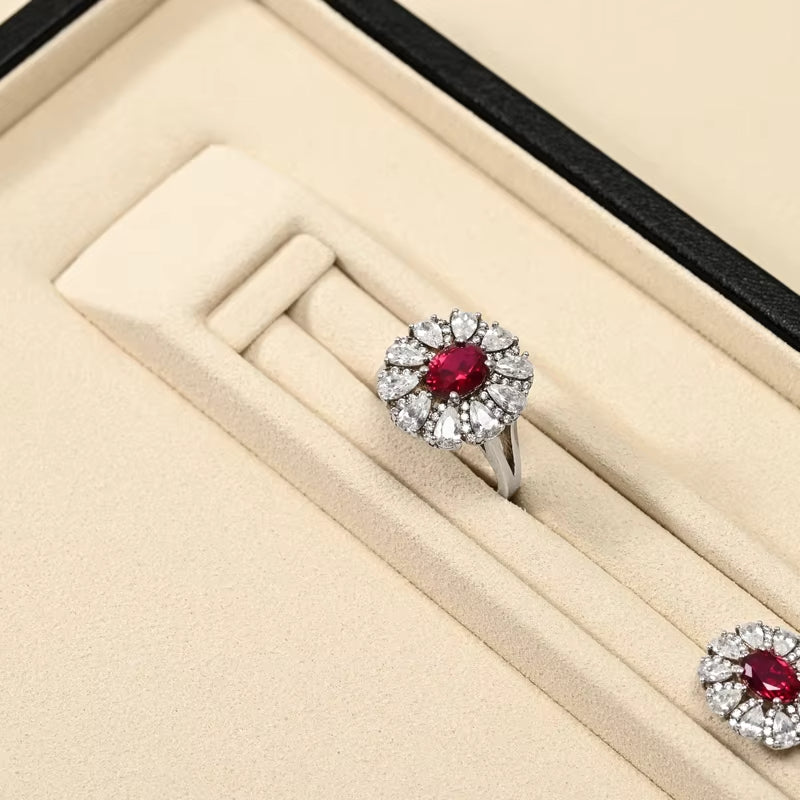 Oirlv Leather Jewelry Tray Rings Necklaces Jewelry Viewing Display Tray