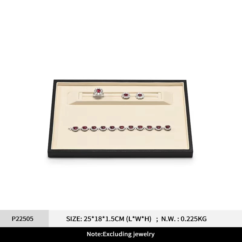 Oirlv Leather Jewelry Tray Rings Necklaces Jewelry Viewing Display Tray