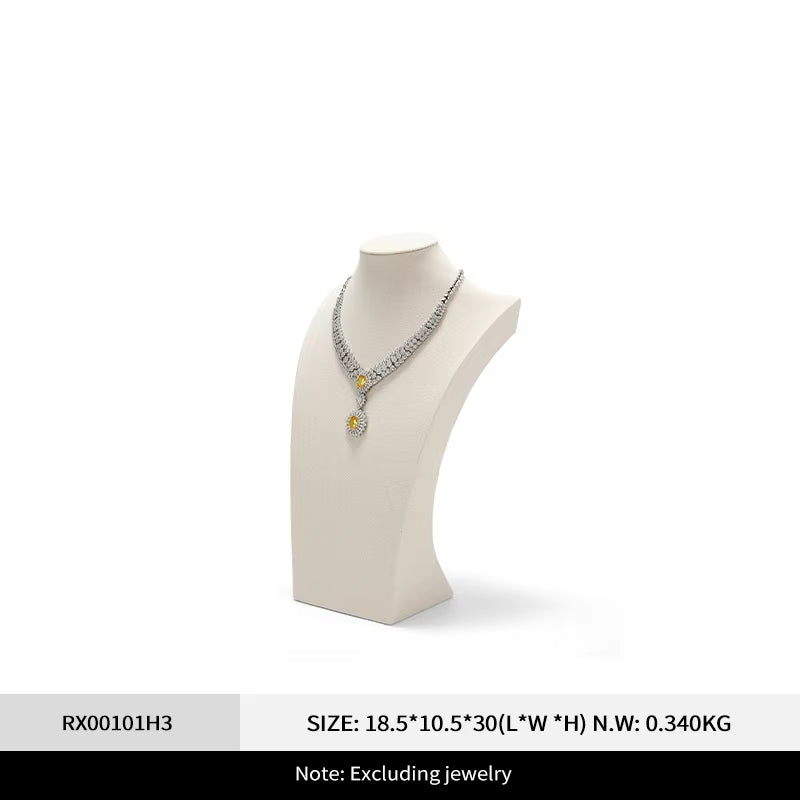 Oirlv Mannequin Linen Necklace Pendant Chain Jewelry Bust Neck Display Stand:RX001