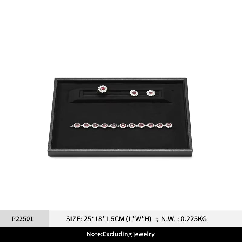 Oirlv Leather Jewelry Tray Rings Necklaces Jewelry Viewing Display Tray