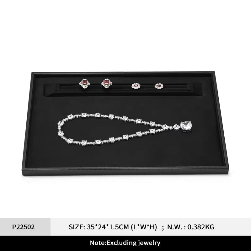 Oirlv Leather Jewelry Tray Rings Necklaces Jewelry Viewing Display Tray