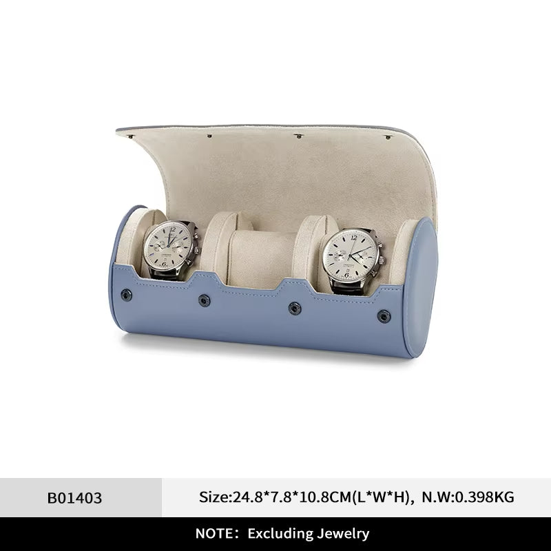 Oirlv Leather Watch Roll 1 2 3 slots Luxury Watch Storage Box：B014-16