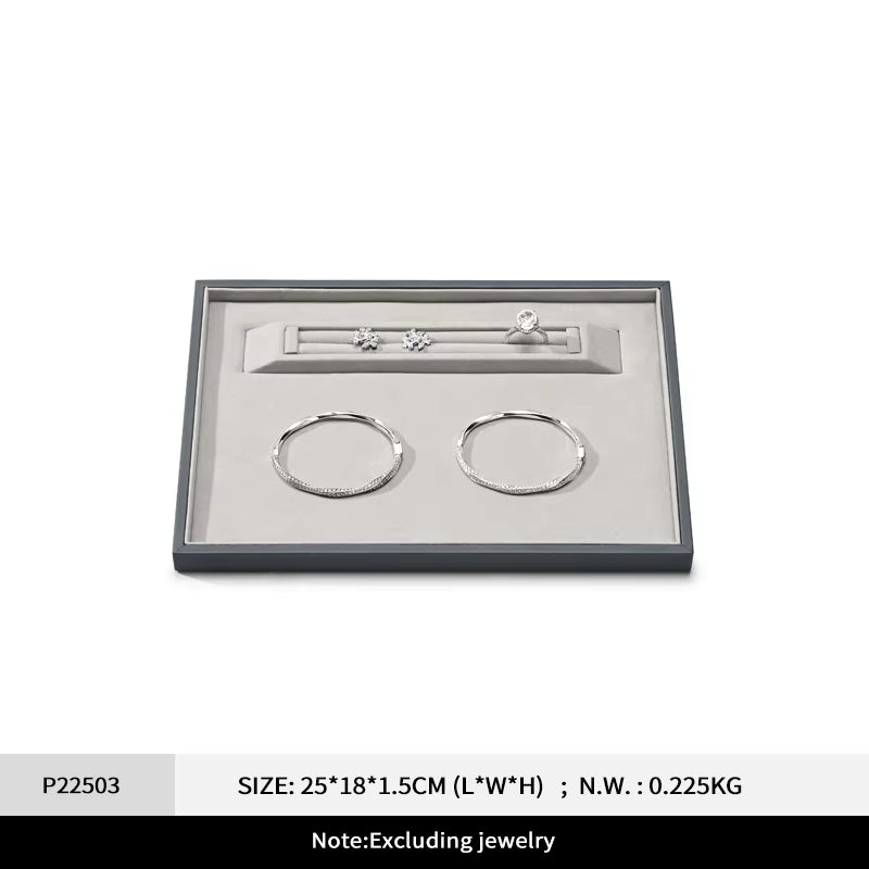 Oirlv Leather Jewelry Tray Rings Necklaces Jewelry Viewing Display Tray