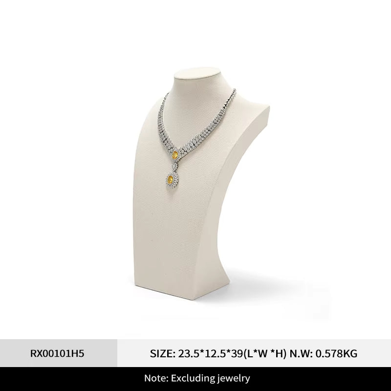 Oirlv Mannequin Linen Necklace Pendant Chain Jewelry Bust Neck Display Stand:RX001